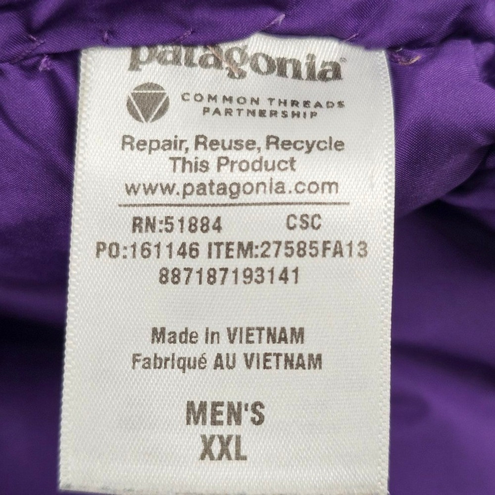 Patagonia Bivy Down Vest Mens XXL Tan Navy Blue t Puffer 27585FA13 - Picture 8 of 10